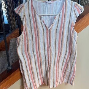 Casual Striped V-Neck Tank Top